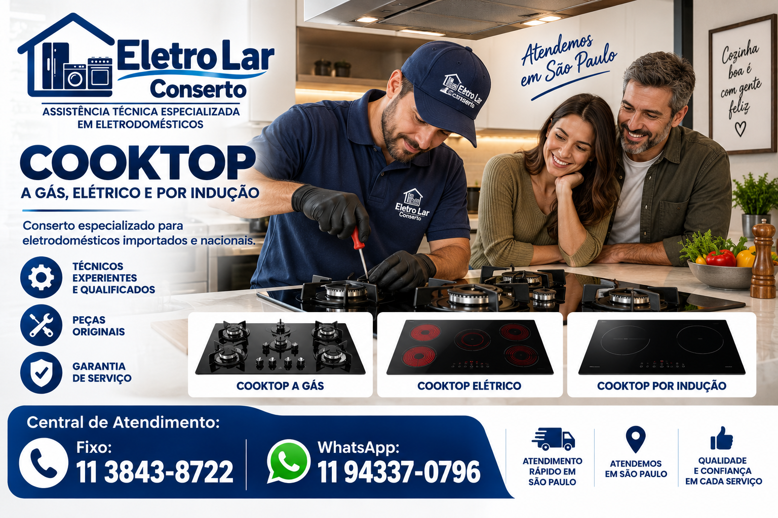 Cooktop — a gás, elétrico e por indução