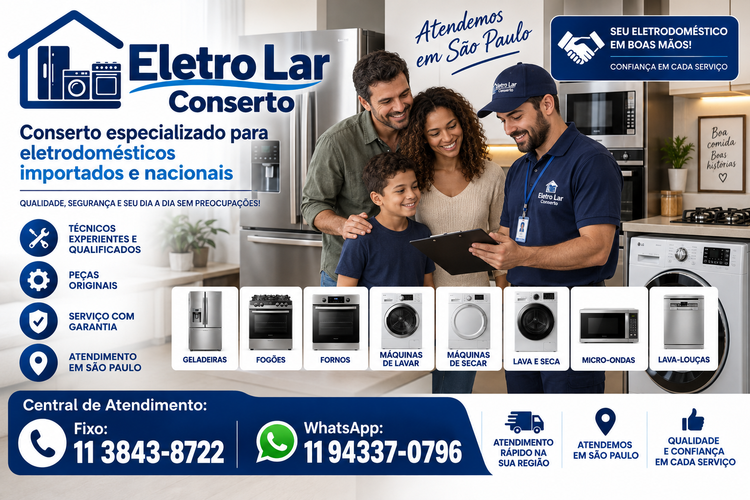 Conserto especializado para eletrodomésticos importados e nacionais